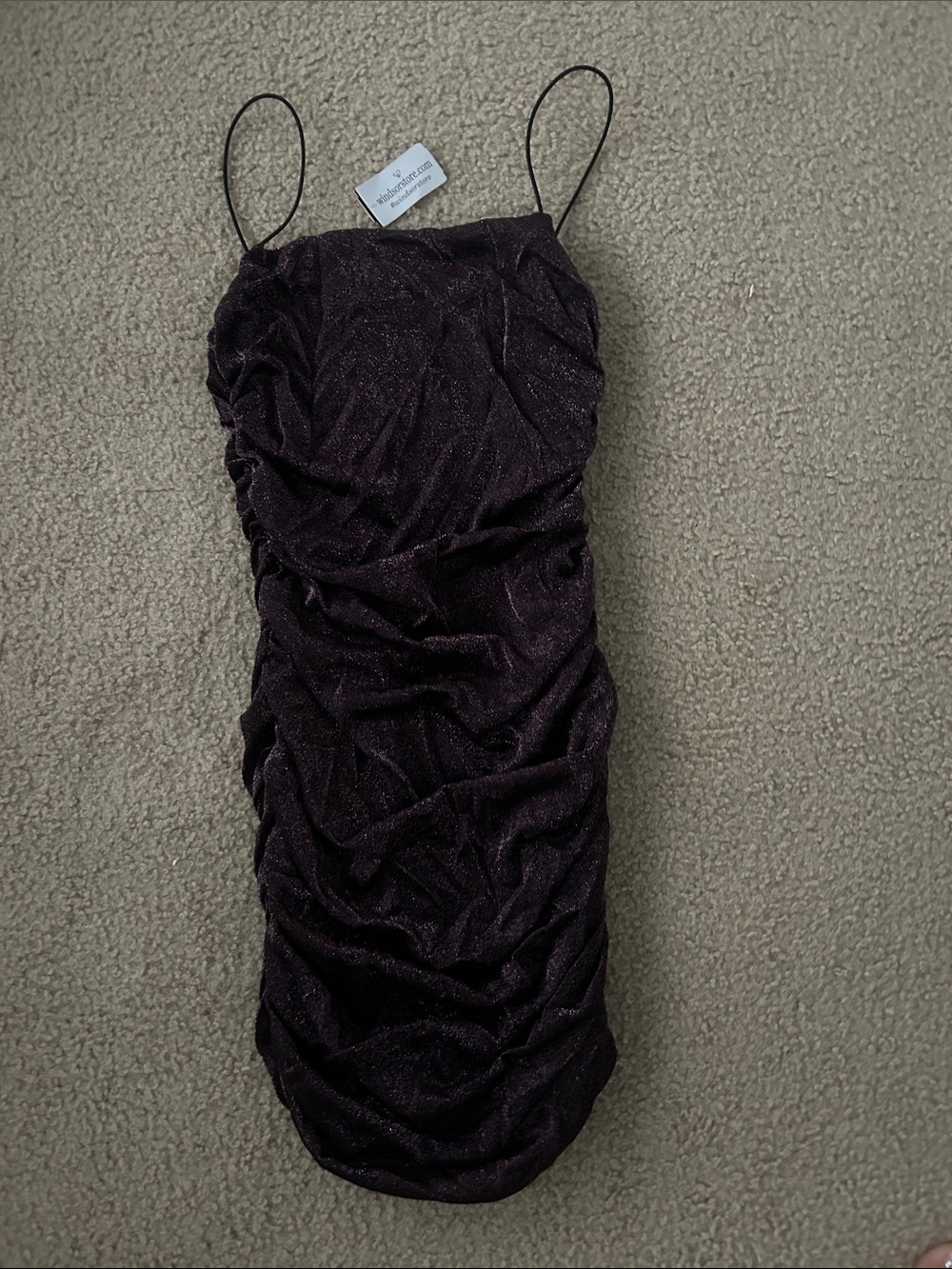 Windsor Shimmer Ruched Mini Dress - Plum